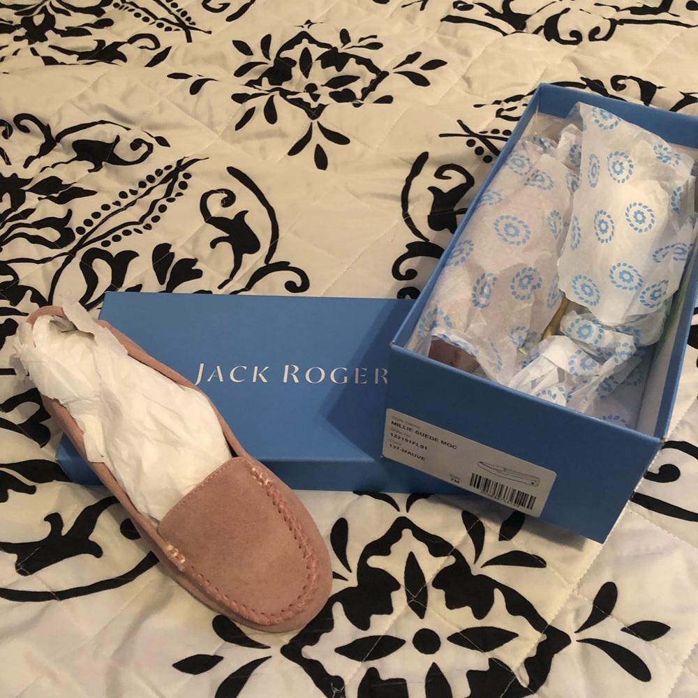 Jack Rogers moccasins. Brand new never worn. Light dusty rose pink color.
